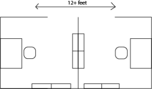 Cubical layout with greater speech privacy